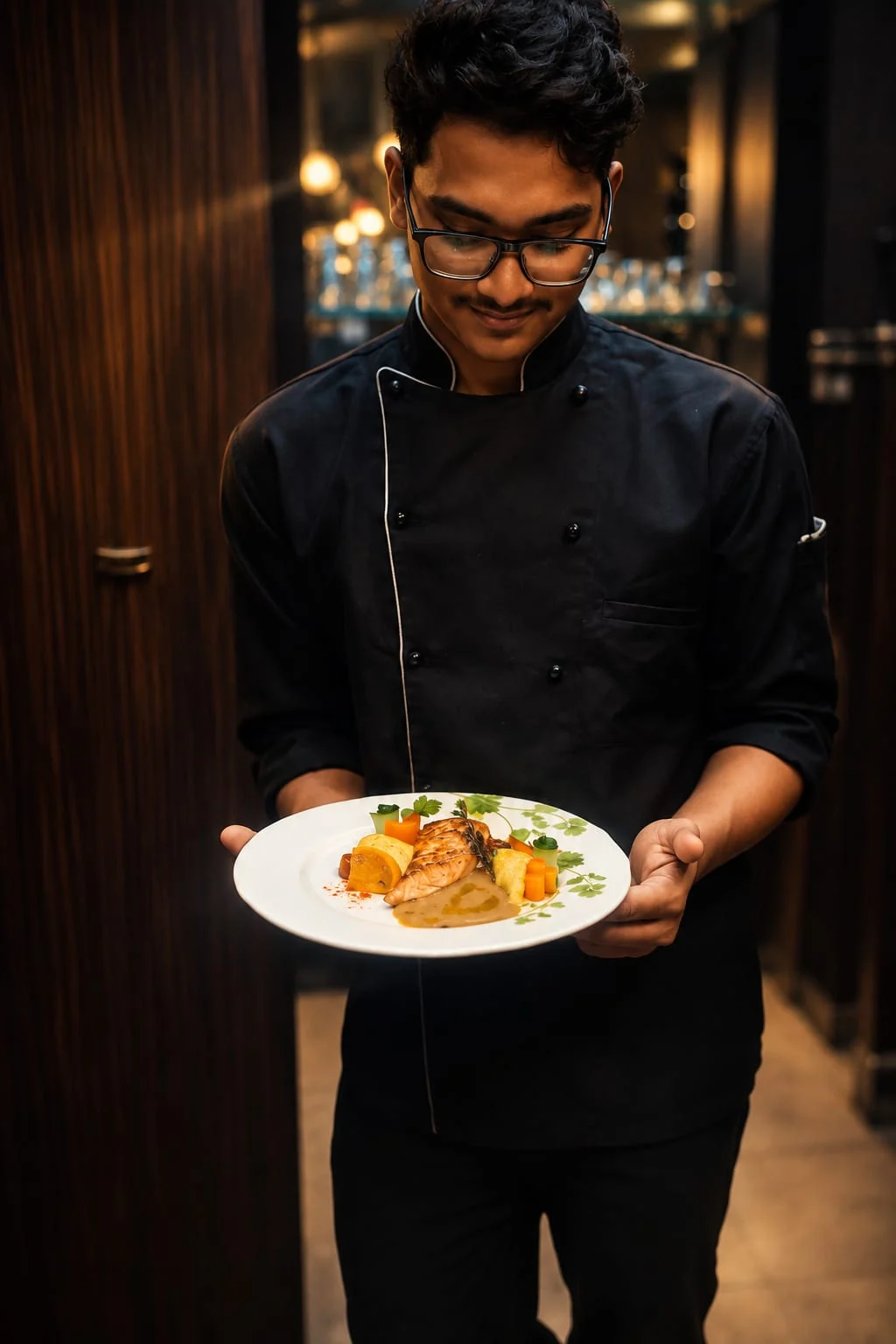 Chef Antony Jeno Raj, Culinary Director at SUVAIRA, presenting a plated dish